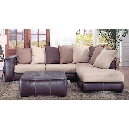 Contemporary 2 Piece Sectional with RAF Chaise